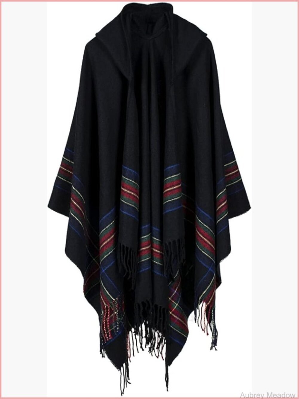 Hooded Poncho Cape Blanket Shawl Wrap Cardigan with Tassels